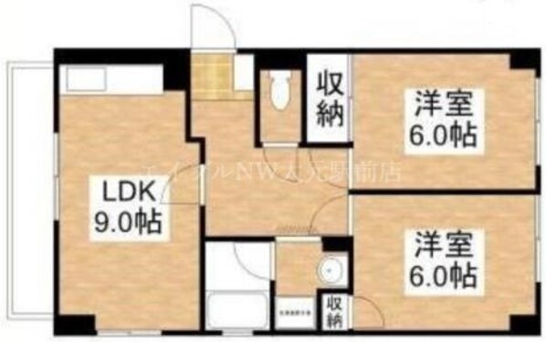 グランデュール東古松の物件間取画像